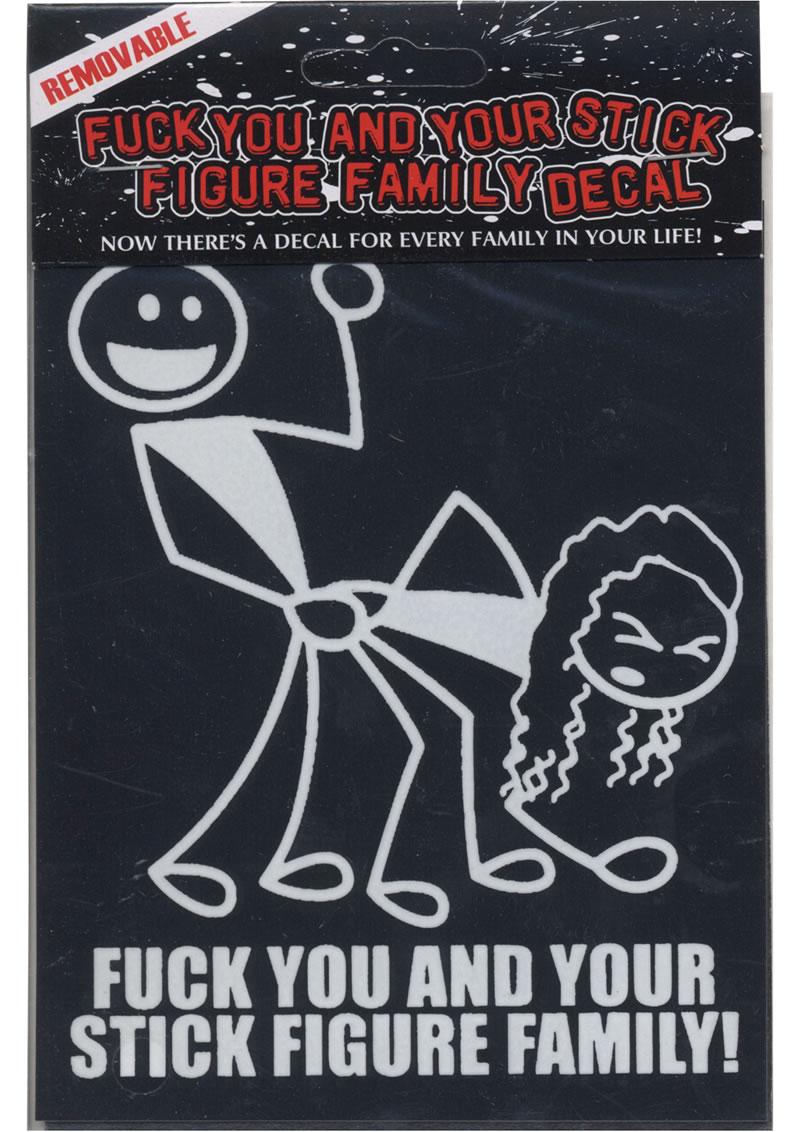 Fu And Ur Stick Figure Family Window Decal