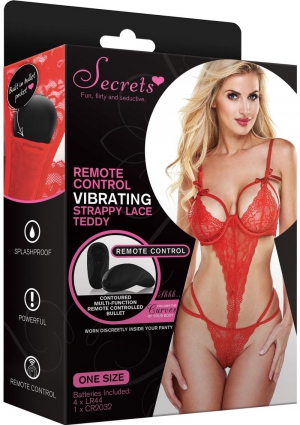 Strappy Lace Teddy-Red-One Size