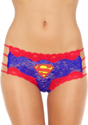 Superman Lace String Hipster Panty-Medium