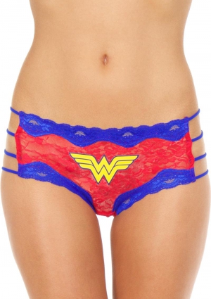 Wonderwoman Lace String Hipster Panty-Small