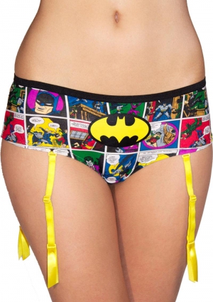 Batman Comic Strip Panty With Garter-Medium