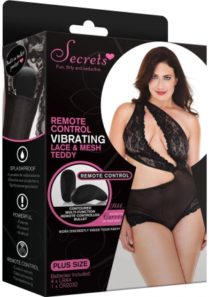 Lace And Mesh Teddy-Black-Plus