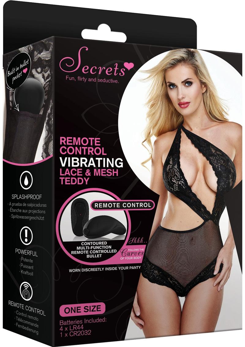 Lace And Mesh Teddy-Black-One Size