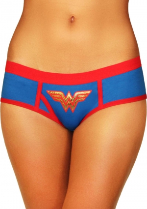 Wonderwoman Boyshort With Foil Logo-Medium