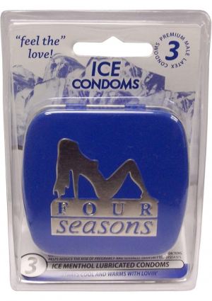 Ice Condoms 3pk - Blue Tin
