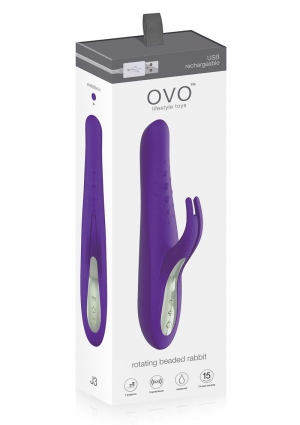 Purple OVO J3 Rechargeable Rabbit Vibrator