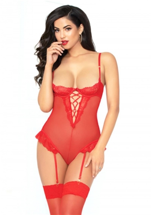Red Kisses Teddy Set - Red - Os