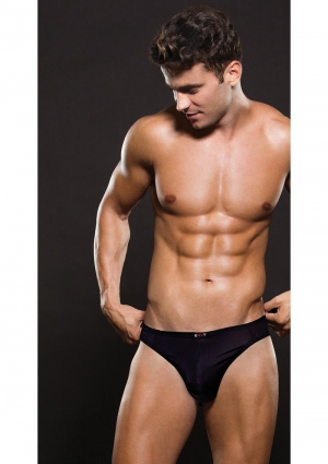 Envy Microfiber Thong - Black