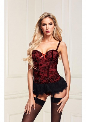 BACI BUSTIER AND GSTRING - RED M