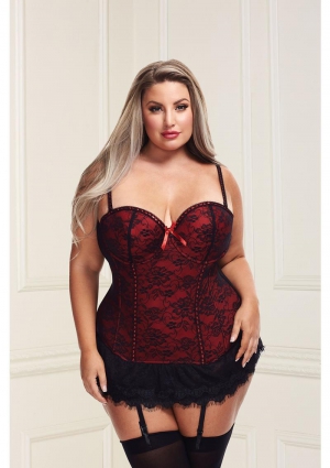 BACI BUSTIER AND GSTRING - RED 3X