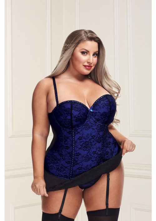 BACI BUSTIER AND GSTRING - BLU XL