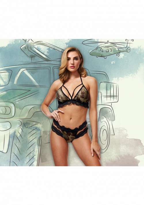 BACI CRISS-CROSS MESH and LACE ARMY GIRL