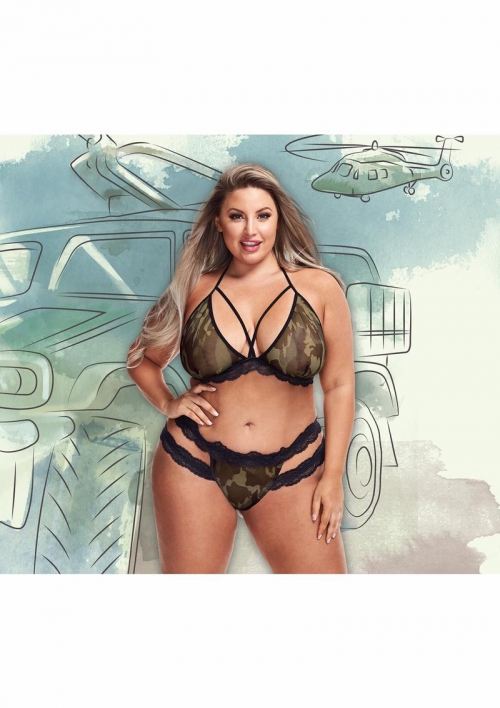 BACI CRISS-CROSS MESH and LACE ARMY GIRL