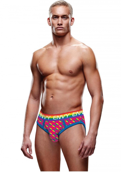 RAINBOW HEARTS BUBBLE BUTT JOCK-LXL